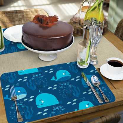 CounterArt Kids Ocean Discovery 4 Pack Reversible Easy Care Flexible Placemats Made in the USA