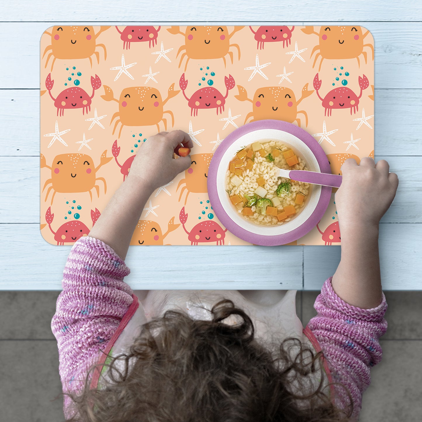 CounterArt Kids Ocean Discovery 4 Pack Reversible Easy Care Flexible Placemats Made in the USA