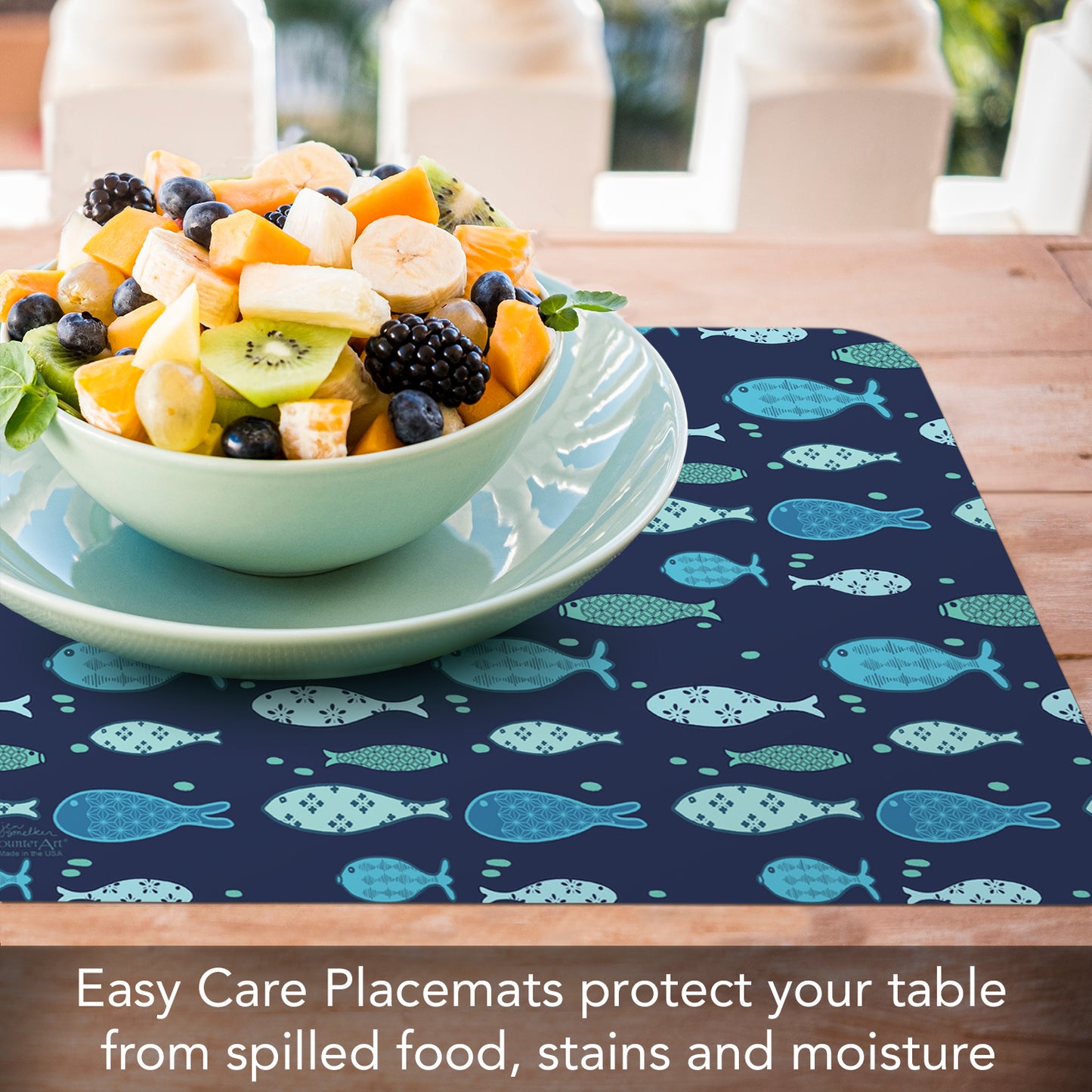 Better at the Lake 4 Pack Reversible Easy Care Flexible Placemats Made in the USA