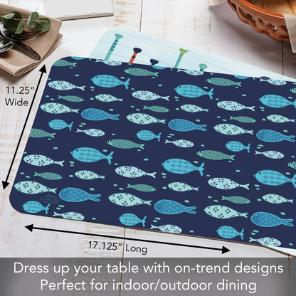 Better at the Lake 4 Pack Reversible Easy Care Flexible Placemats Made in the USA