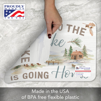 CounterArt Rustic Lake 4 Pack Reversible Easy Care Flexible Placemats Made in the USA