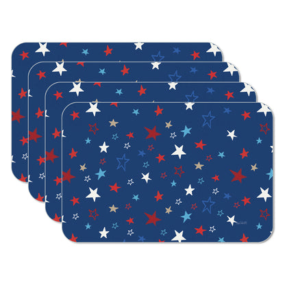 CounterArt Star Spangled 4 Pack Reversible Easy Care Placemats Made in the USA