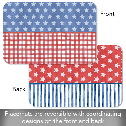 CounterArt Americana Style 4 Pack Reversible Easy Care Placemats Made in the USA