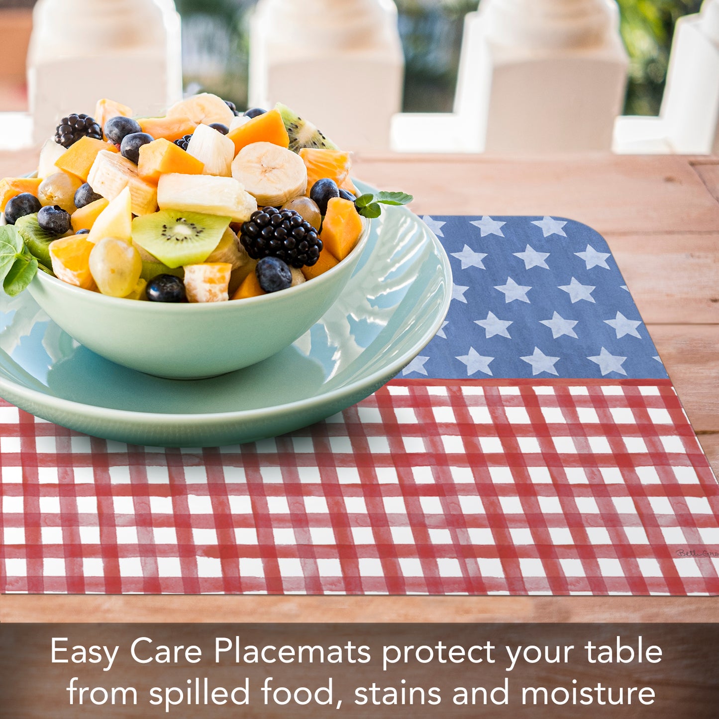 CounterArt Americana Style 4 Pack Reversible Easy Care Placemats Made in the USA