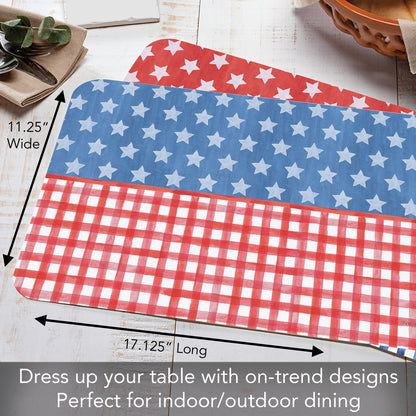 CounterArt Americana Style 4 Pack Reversible Easy Care Placemats Made in the USA