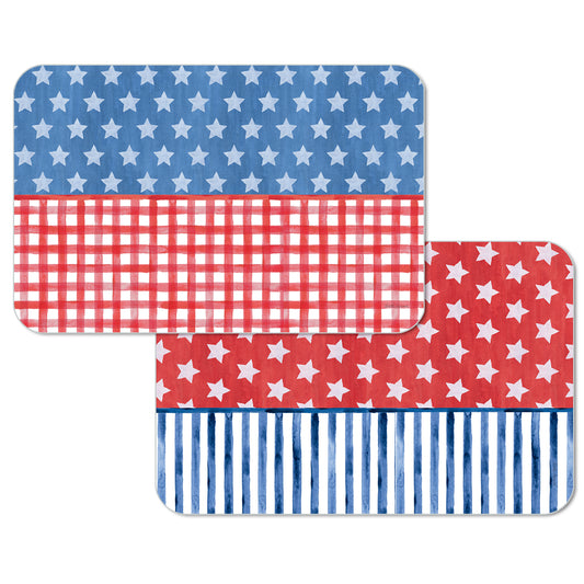 CounterArt Americana Style 4 Pack Reversible Easy Care Placemats Made in the USA