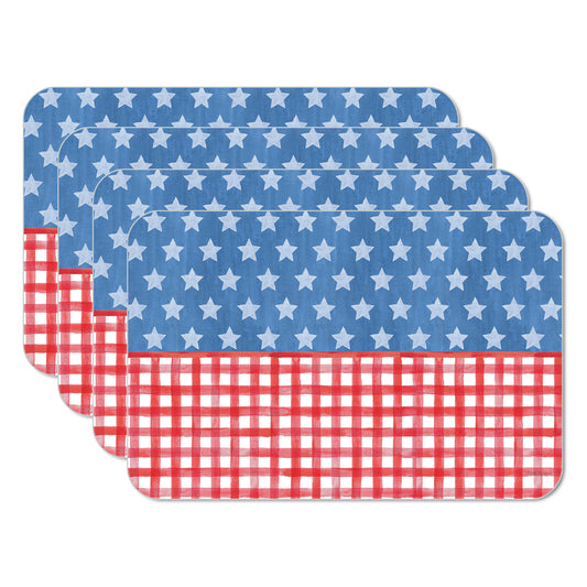 CounterArt Americana Style 4 Pack Reversible Easy Care Placemats Made in the USA