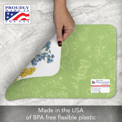 CounterArt Wildflower Guide 4 Pack Reversible Easy Care Flexible Placemats Made in the USA
