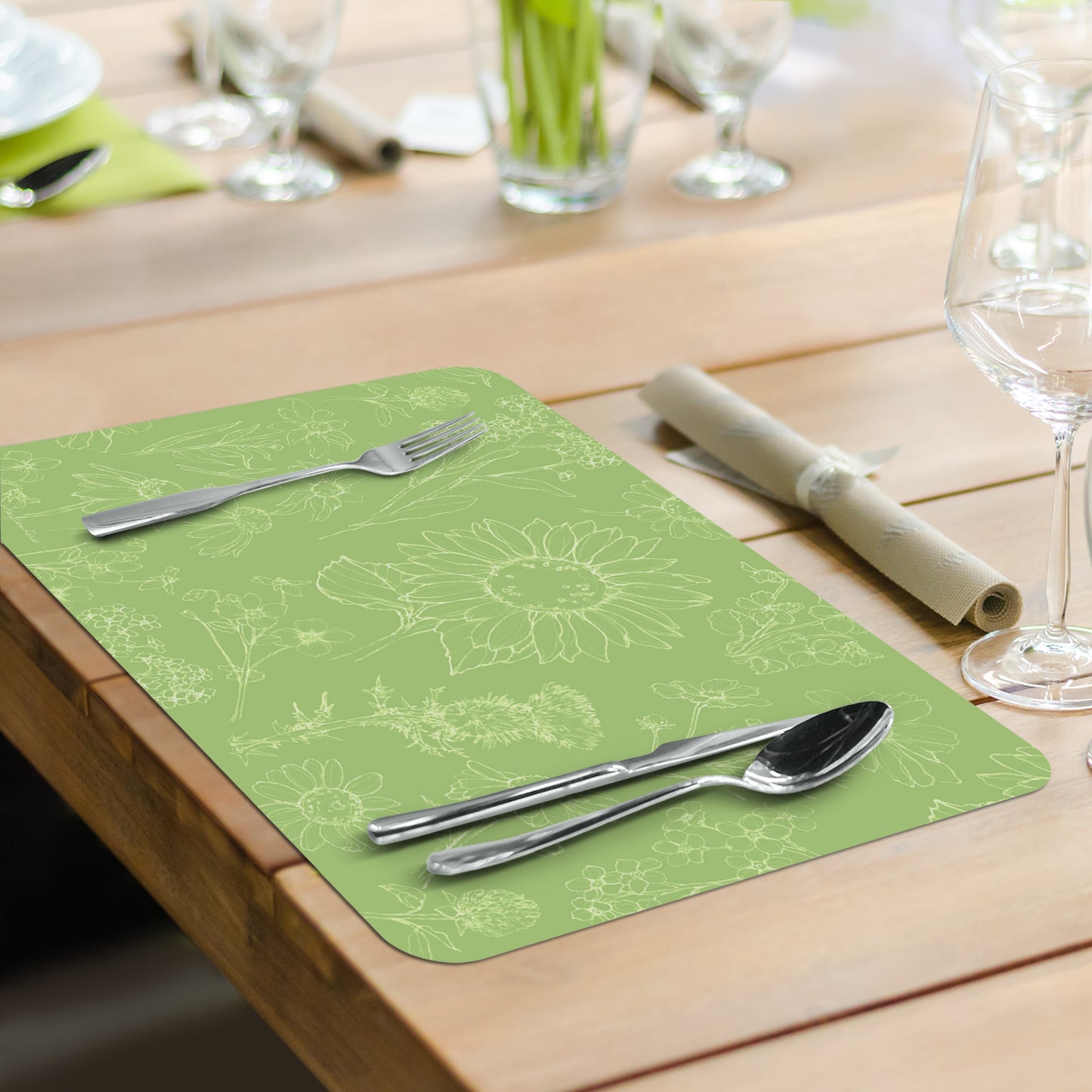 CounterArt Wildflower Guide 4 Pack Reversible Easy Care Flexible Placemats Made in the USA
