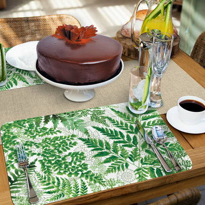 CounterArt Fernery 4 Pack Reversible Easy Care Flexible Placemats Made in the USA