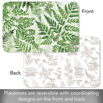 CounterArt Fernery 4 Pack Reversible Easy Care Flexible Placemats Made in the USA