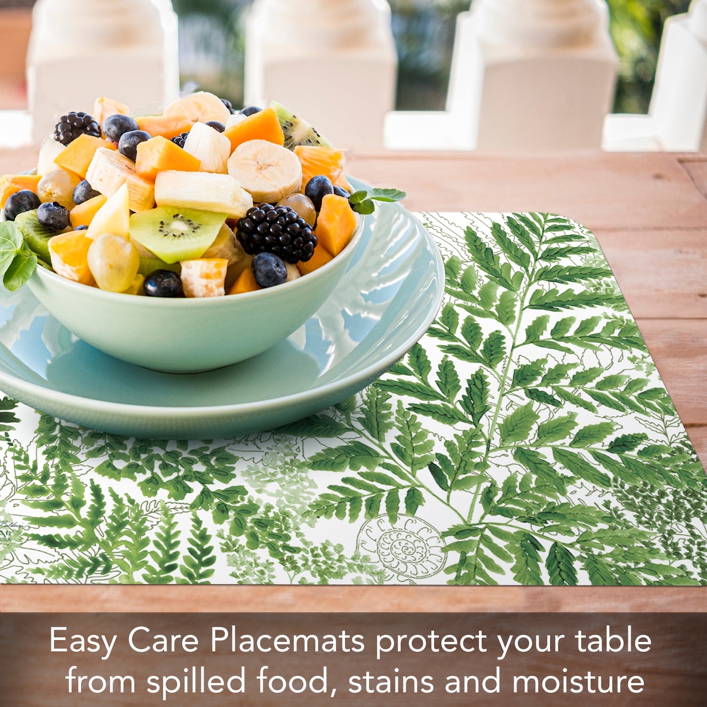 CounterArt Fernery 4 Pack Reversible Easy Care Flexible Placemats Made in the USA