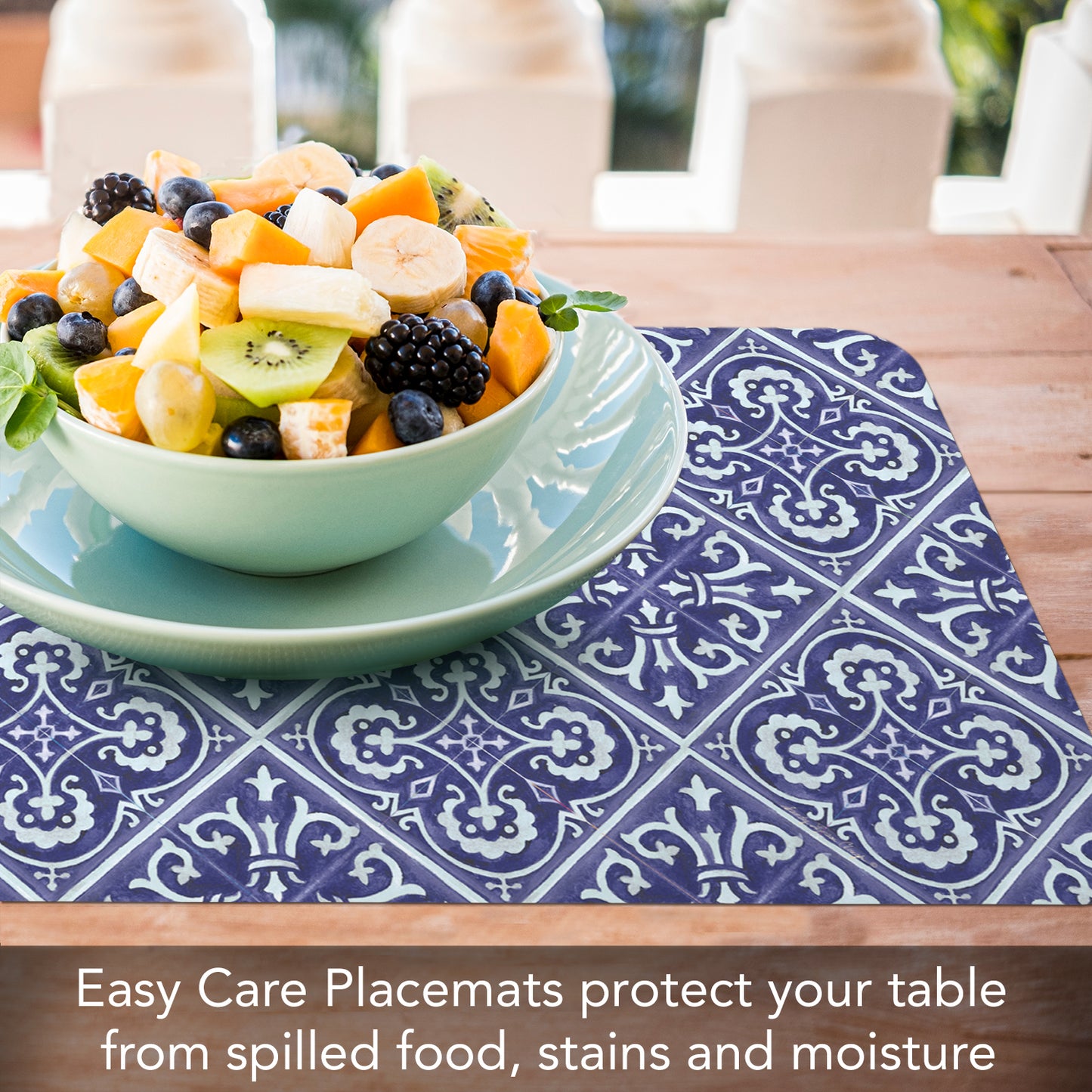 CounterArt Daffodil Retreat 4 Pack Reversible Easy Care Flexible Placemats Made in the USA