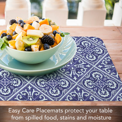 CounterArt Daffodil Retreat 4 Pack Reversible Easy Care Flexible Placemats Made in the USA