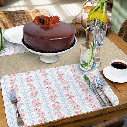 CounterArt Pure Romance 4 Pack Reversible Easy Care Flexible Placemats Made in the USA