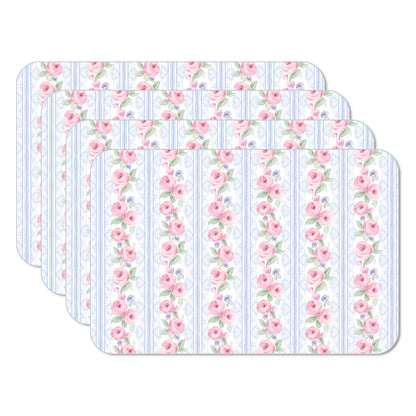 CounterArt Pure Romance 4 Pack Reversible Easy Care Flexible Placemats Made in the USA
