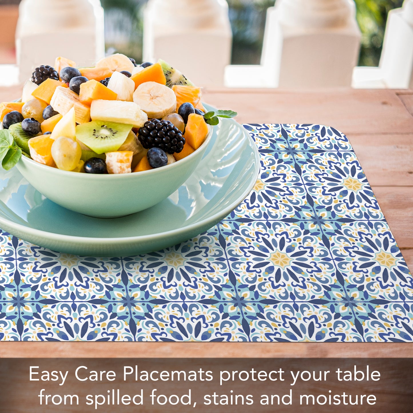 CounterArt Fresh Tile 4 Pack Reversible Easy Care Flexible Placemats Made in the USA