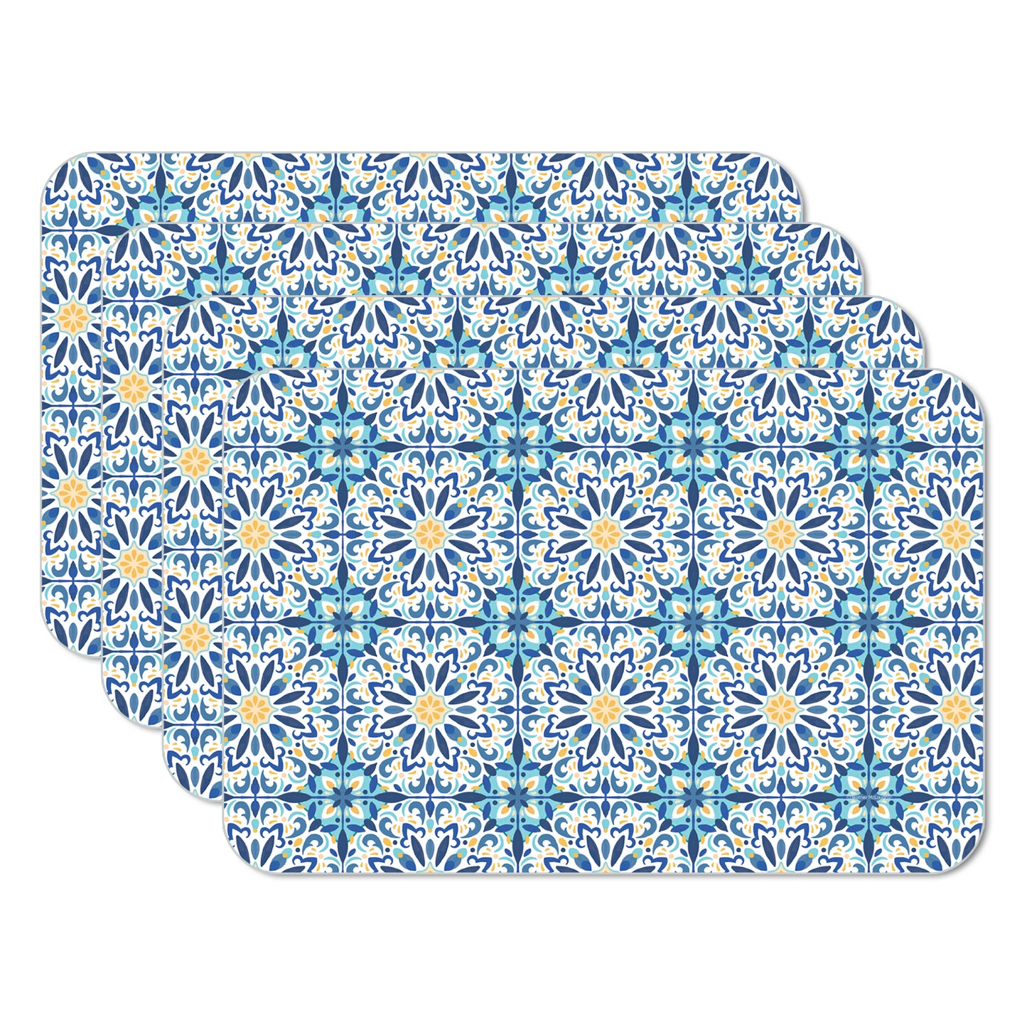 CounterArt Fresh Tile 4 Pack Reversible Easy Care Flexible Placemats Made in the USA