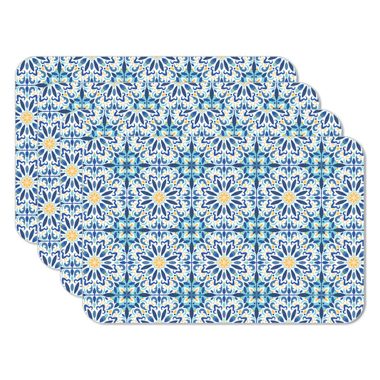 CounterArt Fresh Tile 4 Pack Reversible Easy Care Flexible Placemats Made in the USA