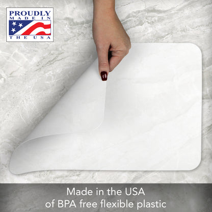 CounterArt Transparent 4 Pack Transparent Easy Care Flexible Plastic Placemats Made in The USA BPA Free, Easily Wipes Clean