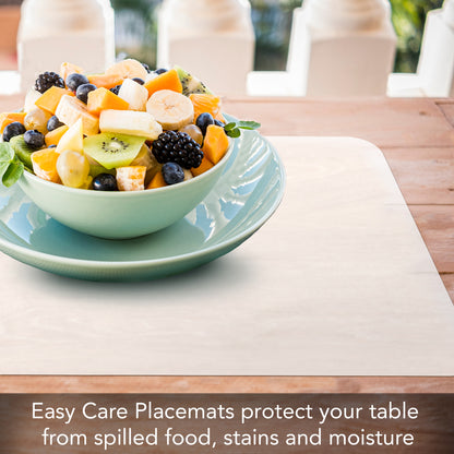 CounterArt Transparent 4 Pack Transparent Easy Care Flexible Plastic Placemats Made in The USA BPA Free, Easily Wipes Clean