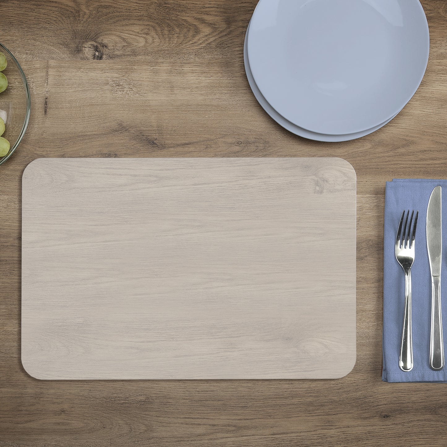 CounterArt Transparent 4 Pack Transparent Easy Care Flexible Plastic Placemats Made in The USA BPA Free, Easily Wipes Clean