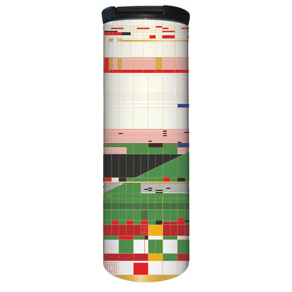 Highland Home Hillside Curtain Design by Frank Lloyd Wright on 17 Ounce Double Wall Insulated Stainless Steel Tumbler Manufactured in the USA
