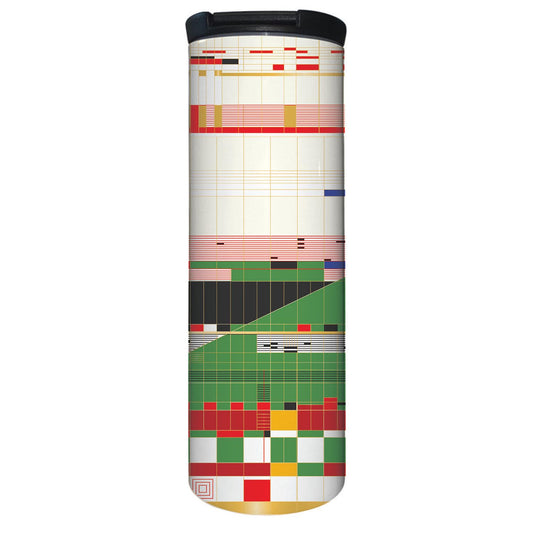 Highland Home Hillside Curtain Design by Frank Lloyd Wright on 17 Ounce Double Wall Insulated Stainless Steel Tumbler Manufactured in the USA