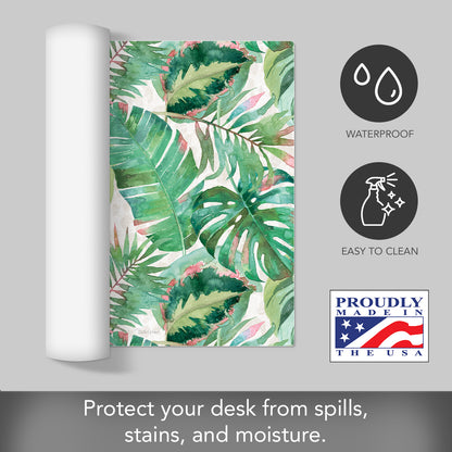 CounterArt Jungle Large Waterproof Desk Protector 32” x 16” Made in The USA Desk Mat Office Mat Large Mouse Pad