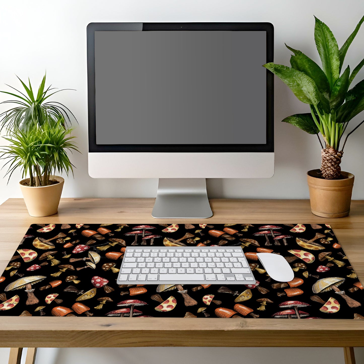 CounterArt Mushroom Madness Large Waterproof Desk Protector 32” x 16” Made in The USA Desk Mat Office Mat Large Mouse Pad