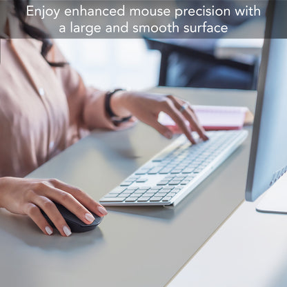 CounterArt Large Waterproof Desk Protector-Light Grey 32” x 16” Made in The USA Desk Mat Office Mat Large Mouse Pad