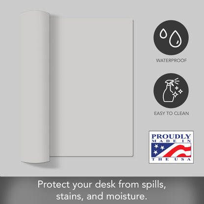 CounterArt Large Waterproof Desk Protector-Light Grey 32” x 16” Made in The USA Desk Mat Office Mat Large Mouse Pad