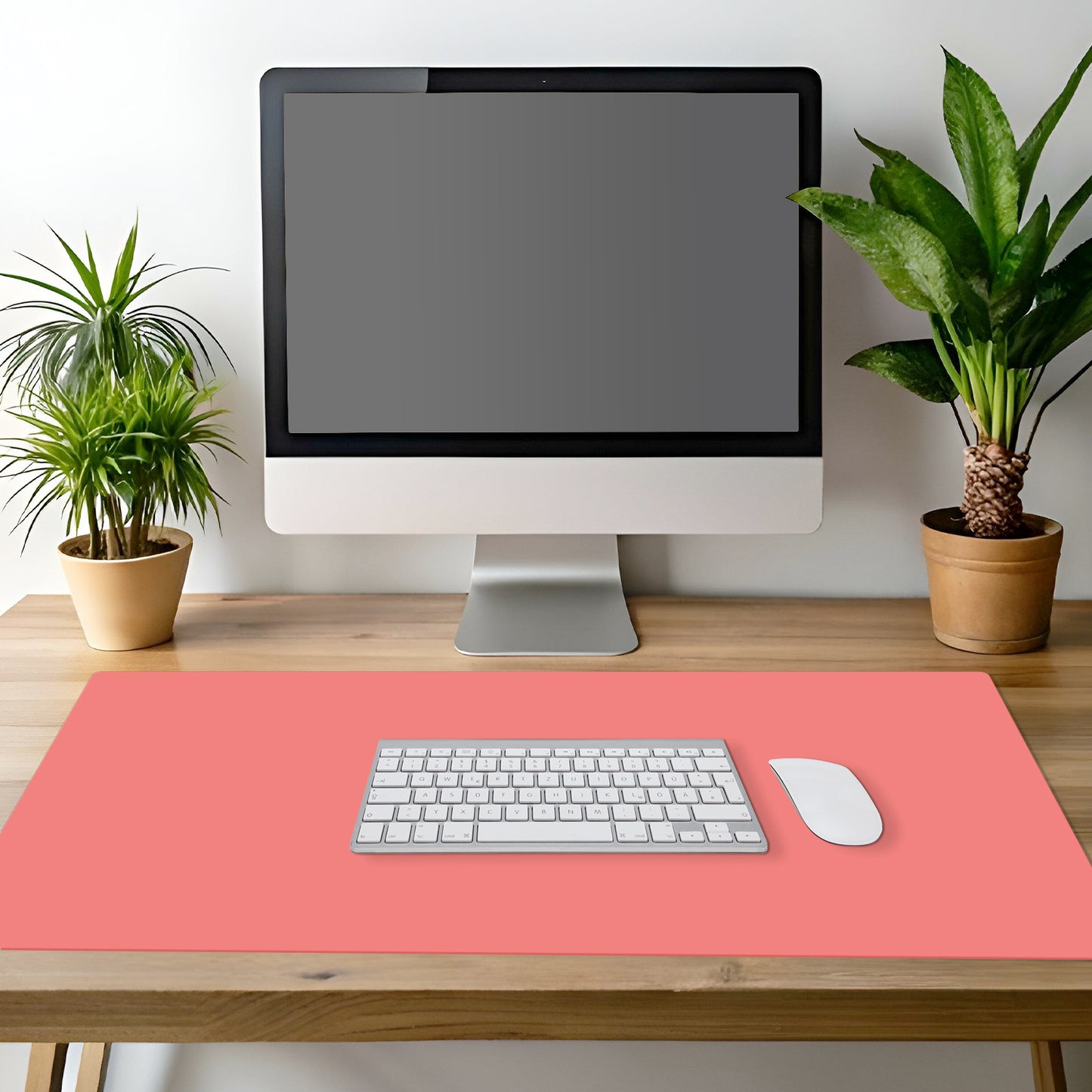 CounterArt Large Waterproof Desk Protector-Coral 32” x 16” Made in The USA Desk Mat Office Mat Large Mouse Pad