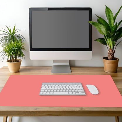 CounterArt Large Waterproof Desk Protector-Coral 32” x 16” Made in The USA Desk Mat Office Mat Large Mouse Pad