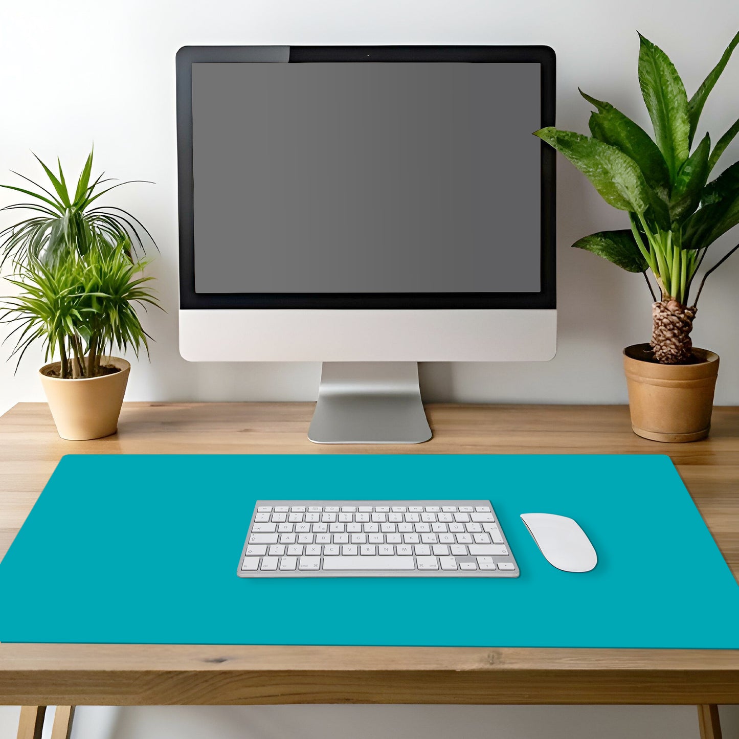 CounterArt Large Waterproof Desk Protector-Teal 32” x 16” Made in The USA Desk Mat Office Mat Large Mouse Pad