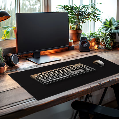 CounterArt Large Waterproof Desk Protector-Black 32” x 16” Made in The USA Desk Mat Office Mat Large Mouse Pad