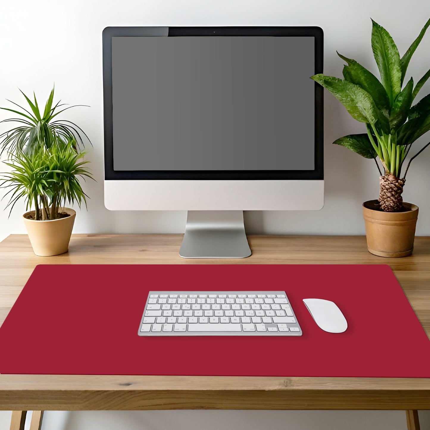 CounterArt Large Waterproof Desk Protector-Red 32” x 16” Made in The USA Desk Mat Office Mat Large Mouse Pad