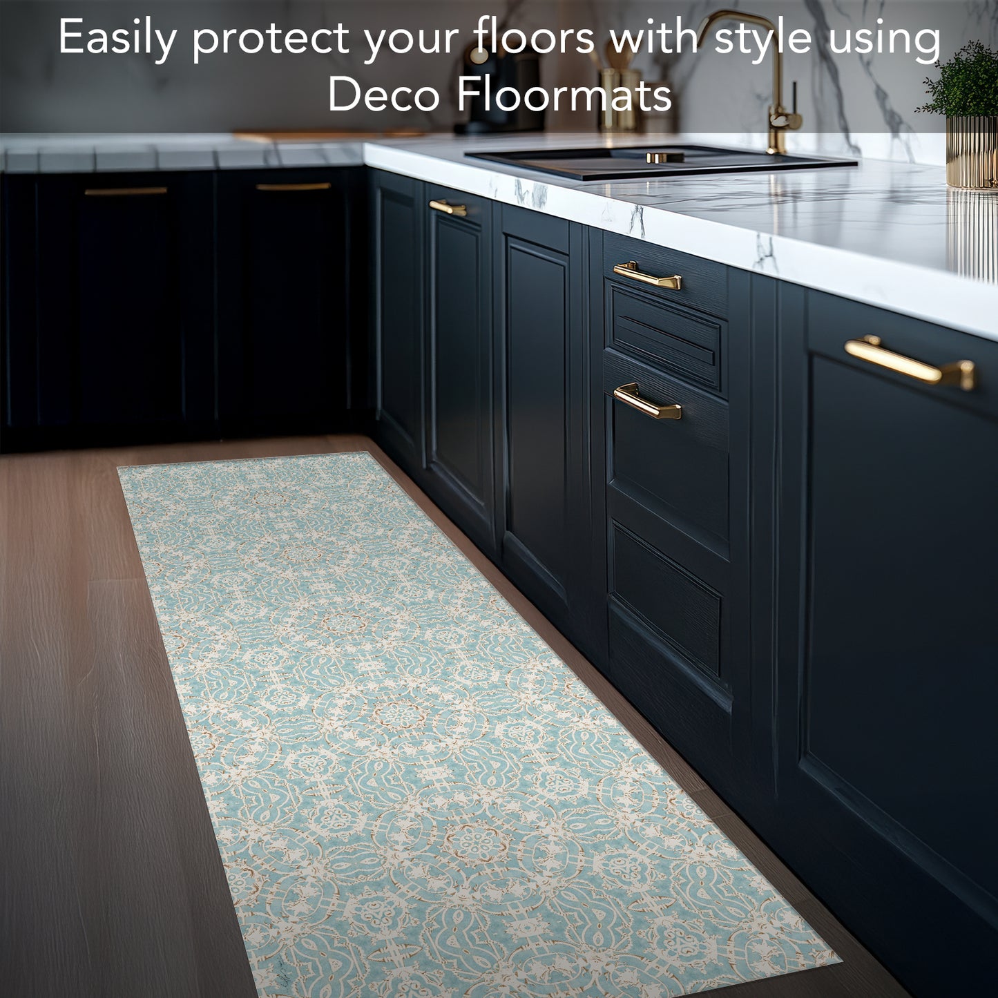 Highland Home Elegance Deco-Floormat, Decorative Mat, Designer Rug, Waterproof, Low Profile, Eco-Friendly Non Slip, Made in The USA