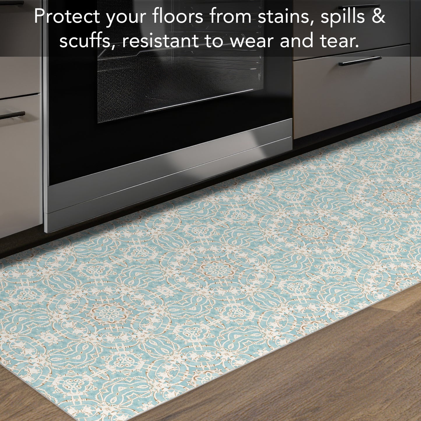 Highland Home Elegance Deco-Floormat, Decorative Mat, Designer Rug, Waterproof, Low Profile, Eco-Friendly Non Slip, Made in The USA