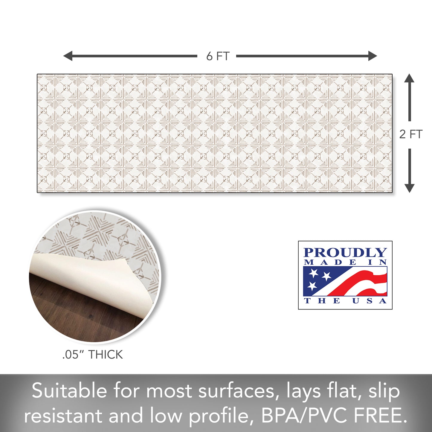 Highland Home Rustic Retreat Deco-Floormat, Decorative Mat, Designer Rug, Waterproof, Low Profile, Eco-Friendly Non Slip, Made in The USA