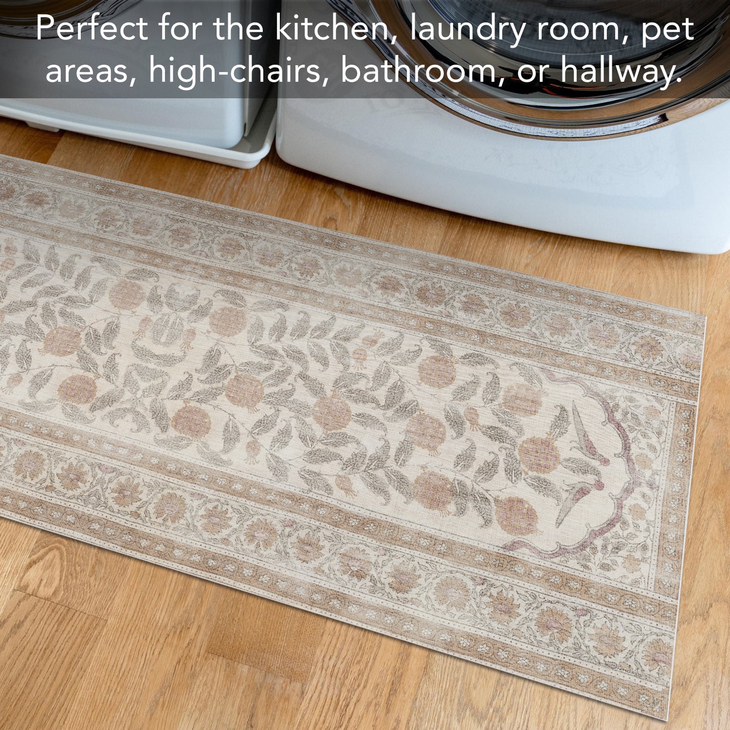 Highland Home Neutral Textile Deco-Floormat, Decorative Mat, Designer Rug, Waterproof, Low Profile, Eco-Friendly Non Slip, Made in The USA