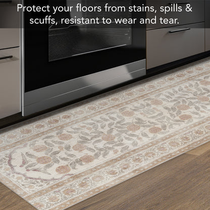 Highland Home Neutral Textile Deco-Floormat, Decorative Mat, Designer Rug, Waterproof, Low Profile, Eco-Friendly Non Slip, Made in The USA