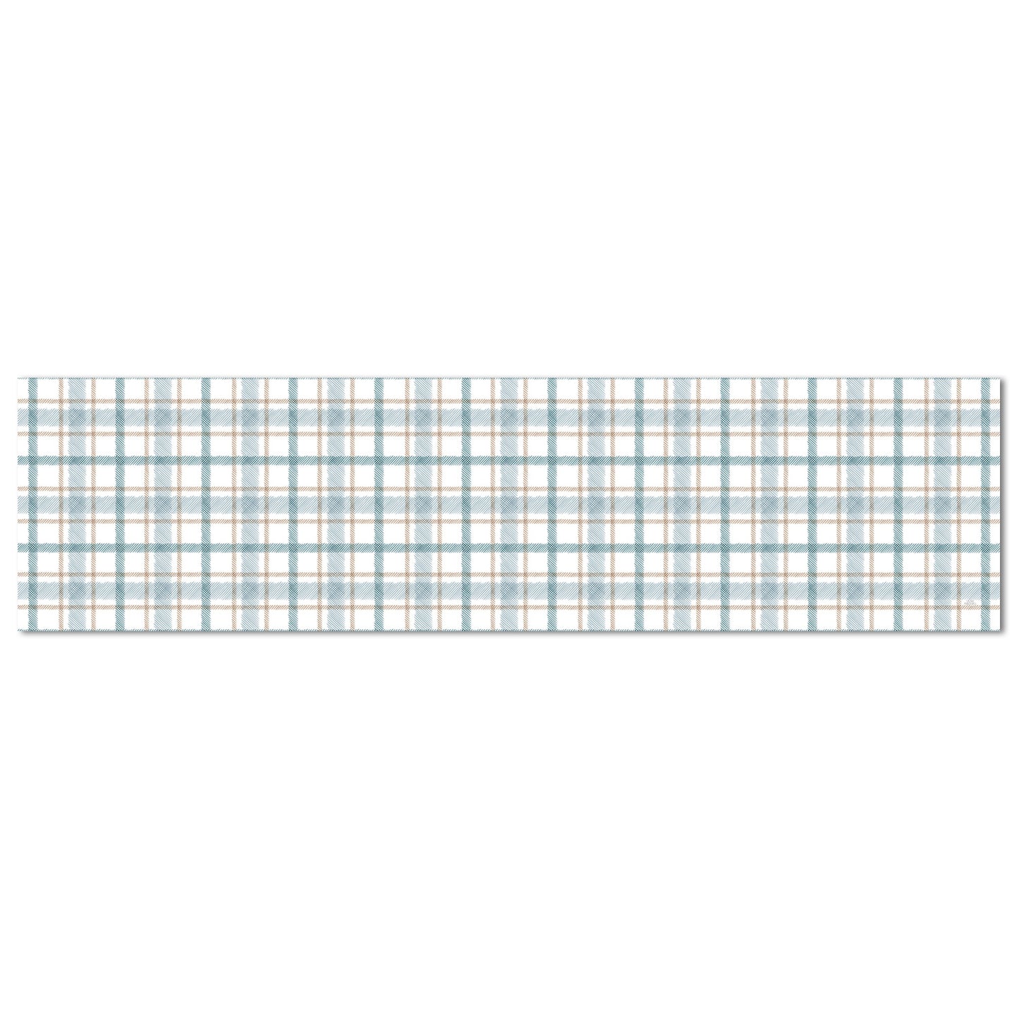 Highland Home Ticking Plaid Deco-Floormat, Decorative Mat, Designer Rug, Waterproof, Low Profile, Eco-Friendly Non Slip, Made in The USA