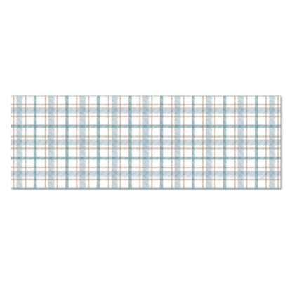 Highland Home Ticking Plaid Deco-Floormat, Decorative Mat, Designer Rug, Waterproof, Low Profile, Eco-Friendly Non Slip, Made in The USA