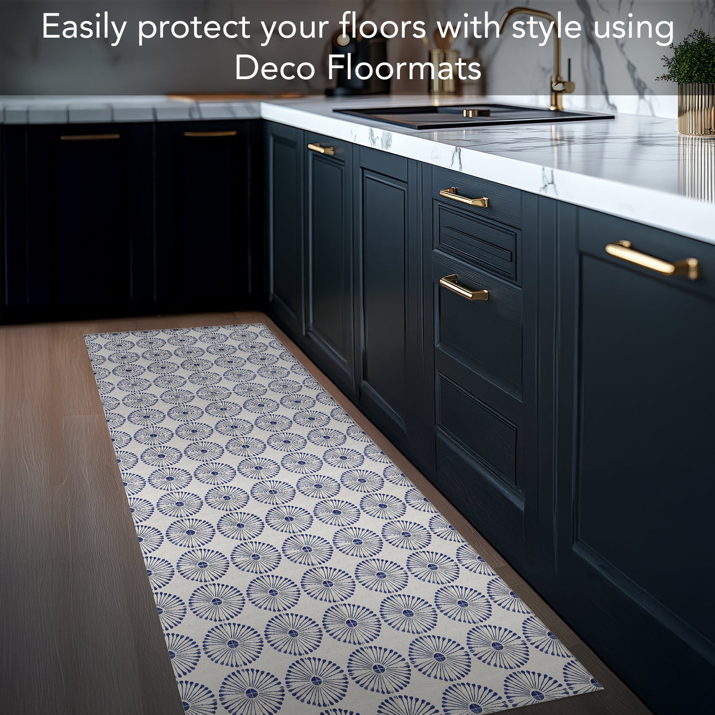 Highland Home Sun Tiles Deco-Floormat, Decorative Mat, Designer Rug, Waterproof, Low Profile, Eco-Friendly Non Slip, Made in The USA