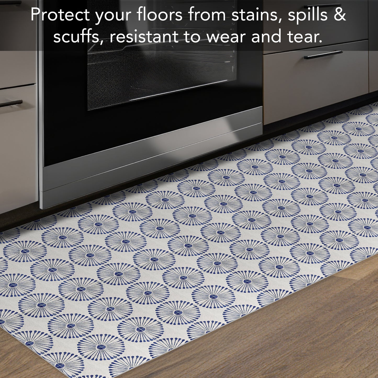 Highland Home Sun Tiles Deco-Floormat, Decorative Mat, Designer Rug, Waterproof, Low Profile, Eco-Friendly Non Slip, Made in The USA