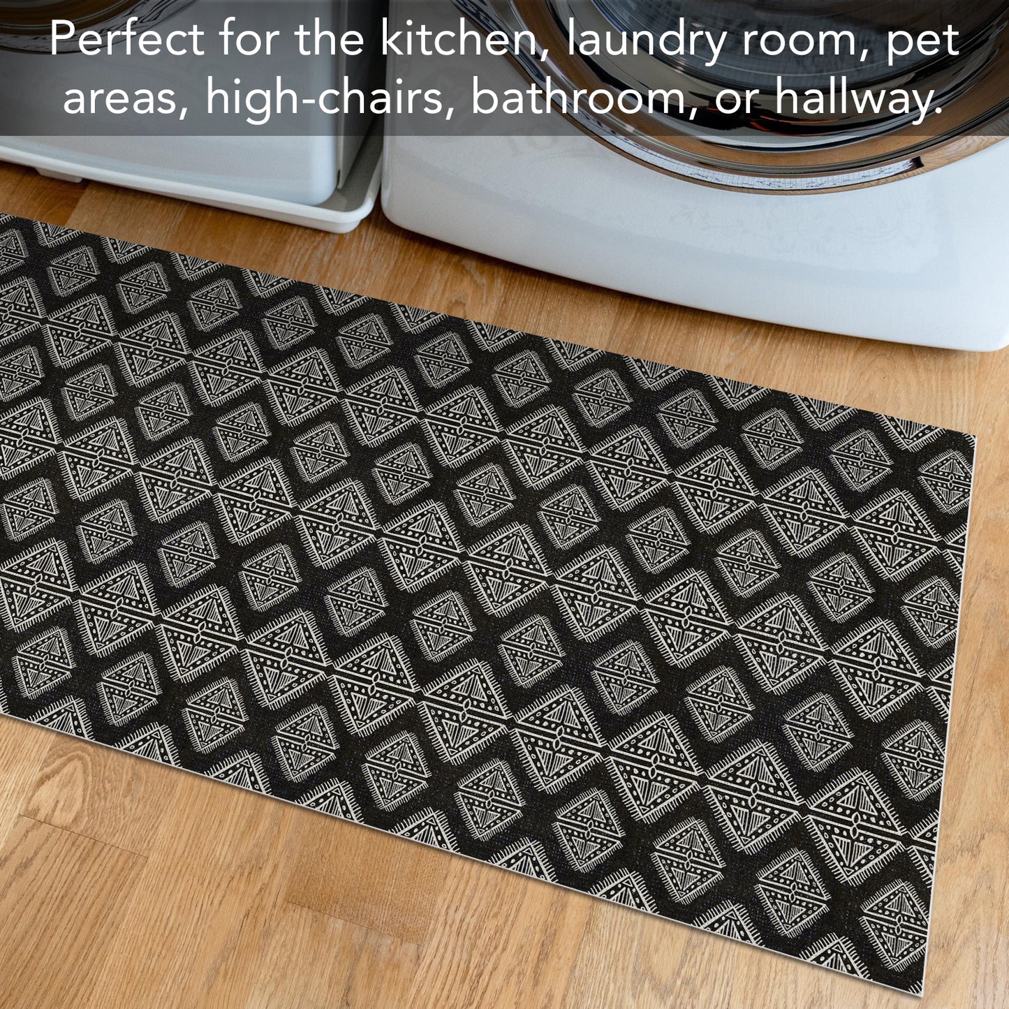 Highland Home Tribal Zen Deco-Floormat, Decorative Mat, Designer Rug, Waterproof, Low Profile, Eco-Friendly Non Slip, Made in The USA