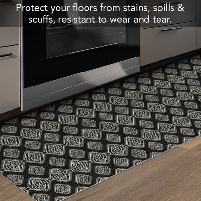 Highland Home Tribal Zen Deco-Floormat, Decorative Mat, Designer Rug, Waterproof, Low Profile, Eco-Friendly Non Slip, Made in The USA