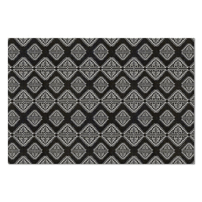 Highland Home Tribal Zen Deco-Floormat, Decorative Mat, Designer Rug, Waterproof, Low Profile, Eco-Friendly Non Slip, Made in The USA