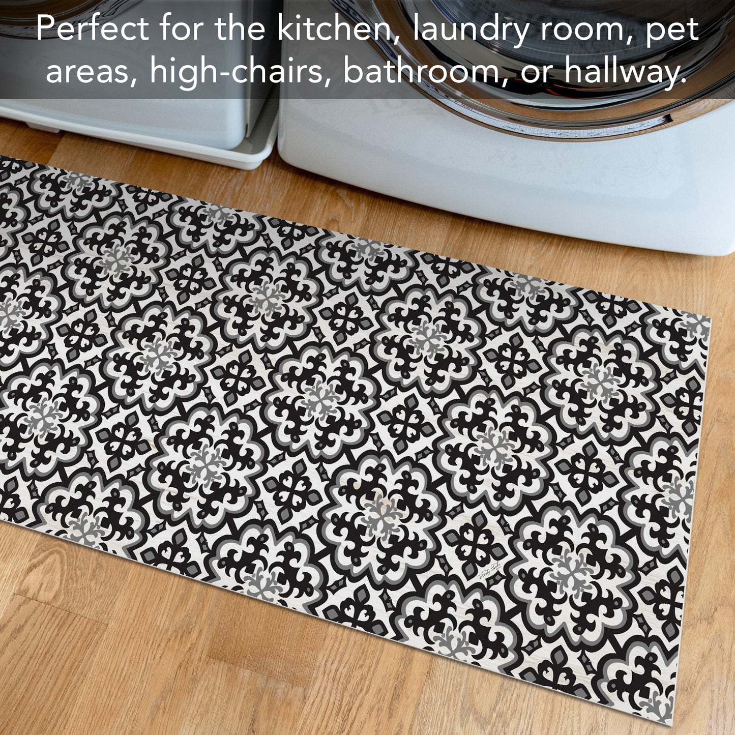 Highland Home Farm Chic Design Deco-Floormat, Decorative Mat, Designer Rug, Waterproof, Low Profile, Eco-Friendly Non Slip, Made in The USA